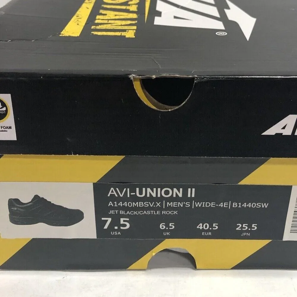 Avia Men’s Avi-Union II, Black Lace-Up Sneakers, Size 7.5 Wide